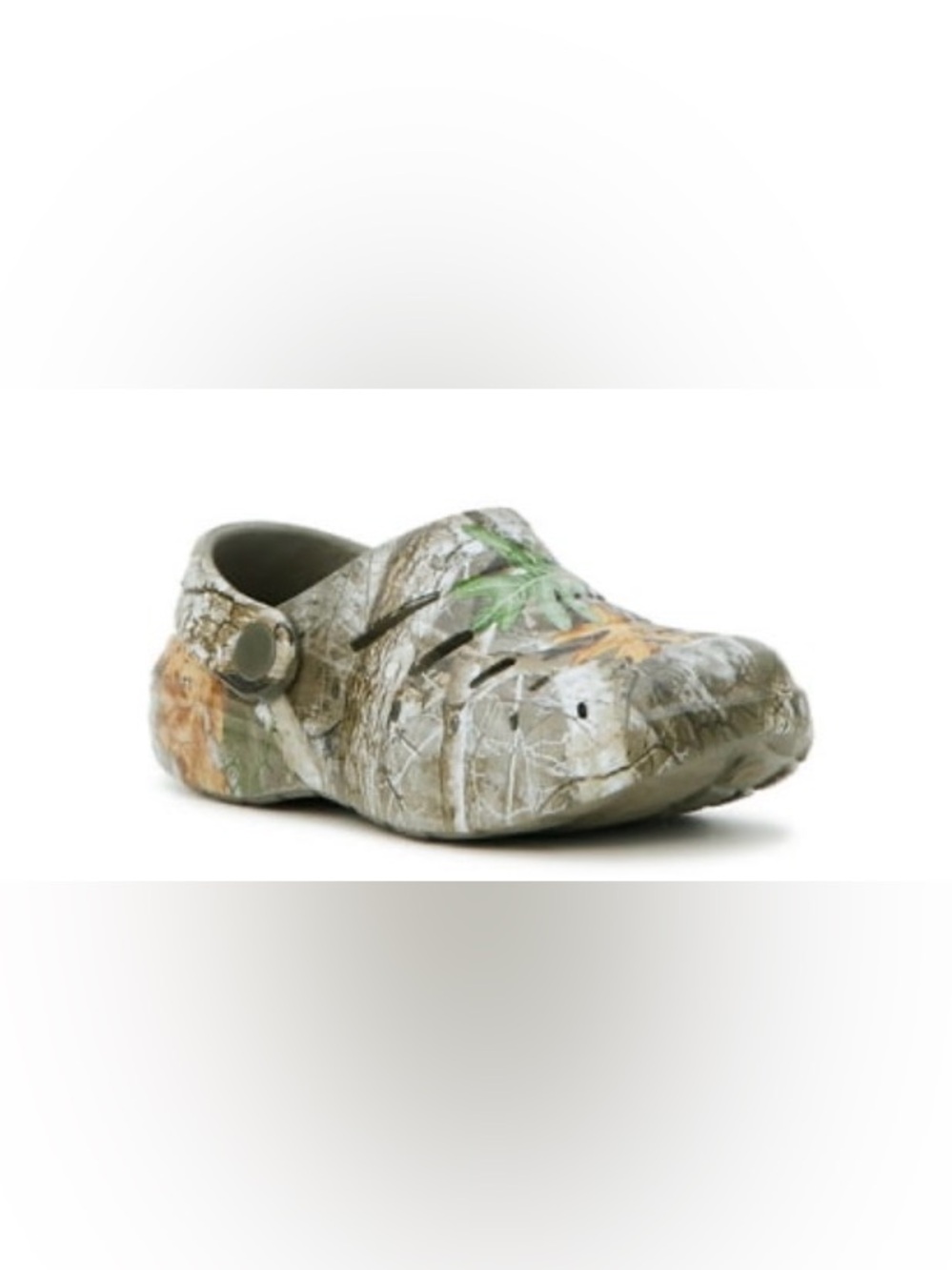 NWT Camo Pattern Slip-On Clog with Leaf Detail